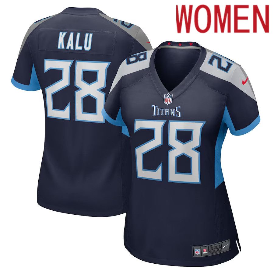 Women Tennessee Titans #28 Joshua Kalu Nike Navy Game Player NFL Jersey